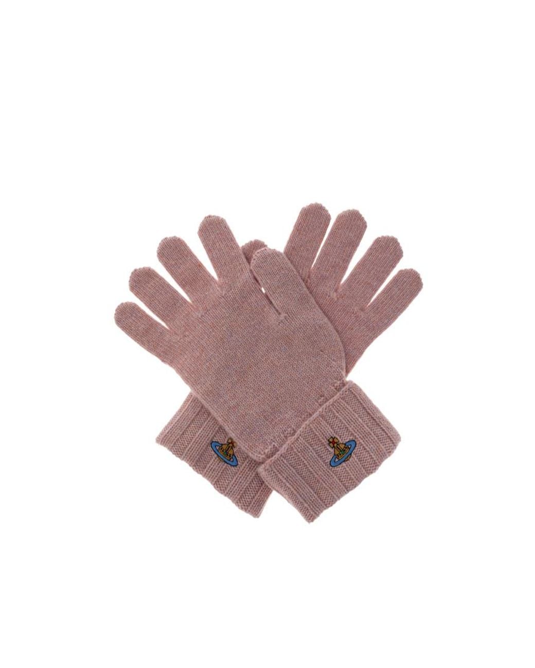 Vivienne Westwood Pink Orb Logo Knit Gloves