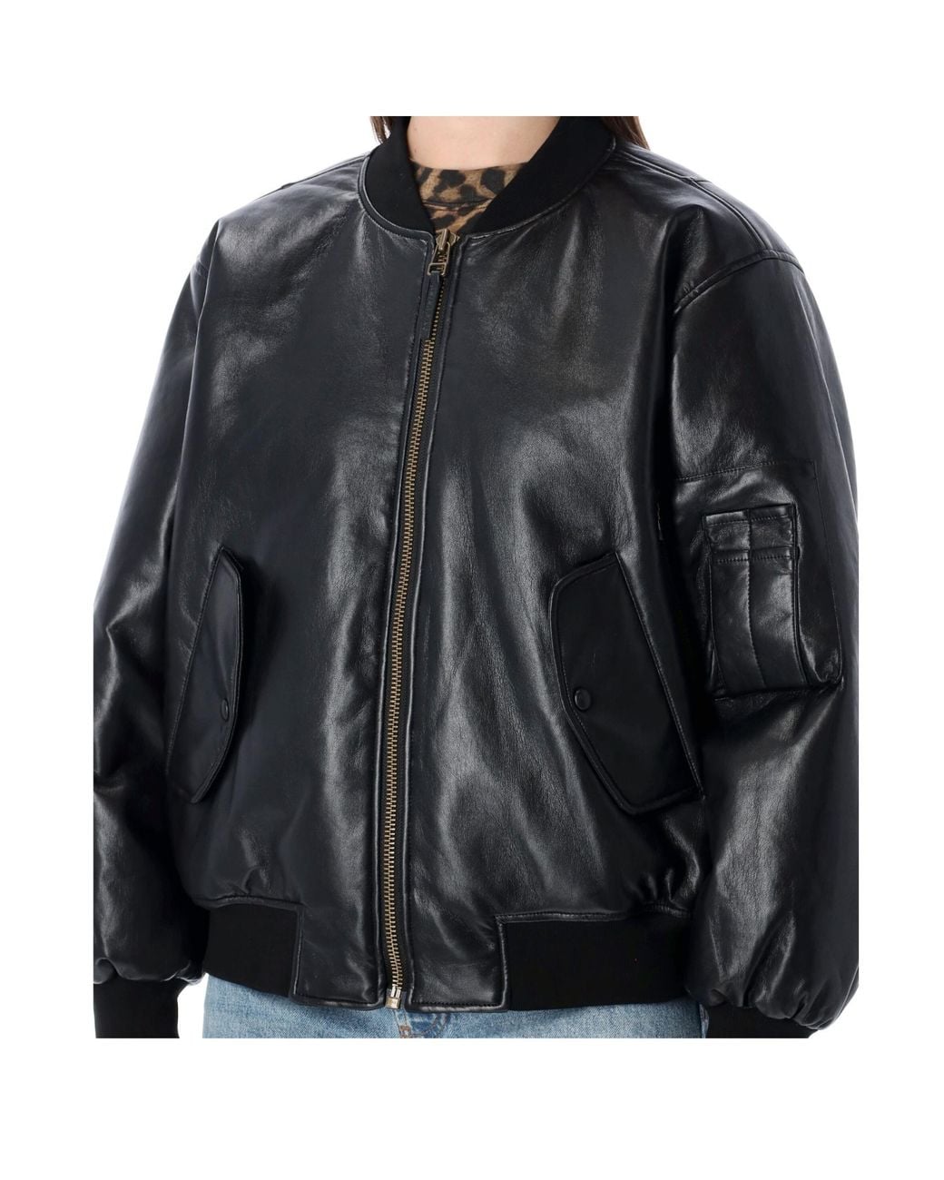 Anine Bing Black Leon Bomber Jacket