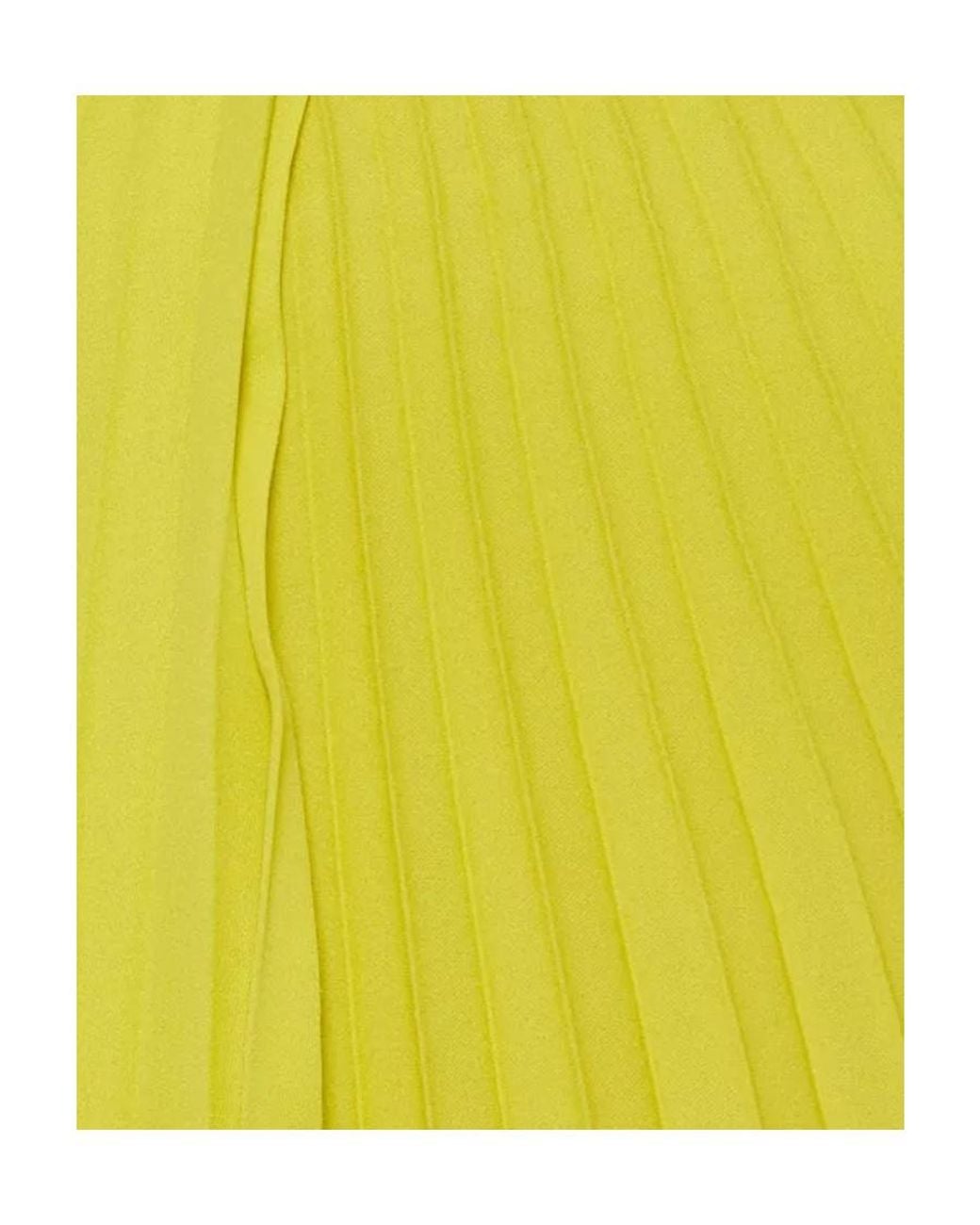 Valentino Yellow Pleated Dress Dress