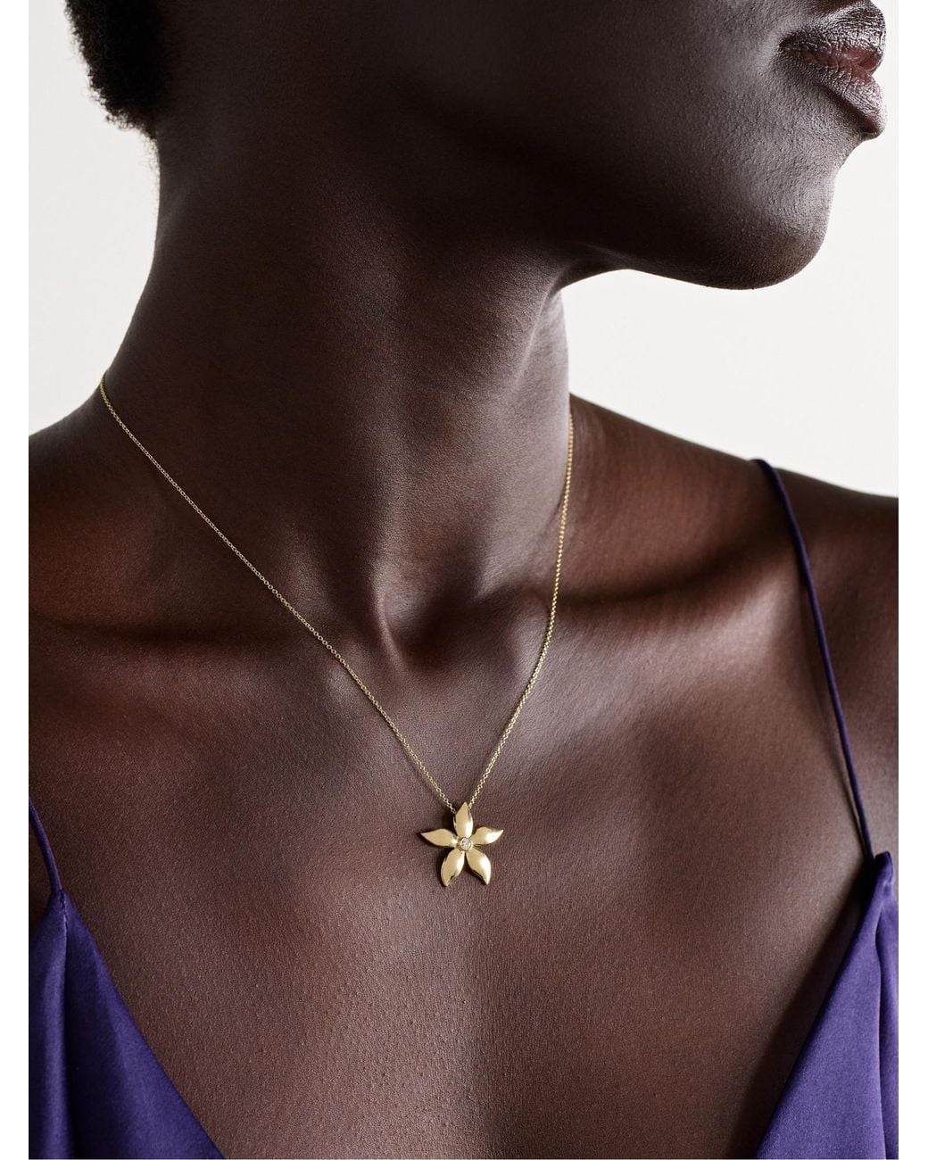 Ileana Makri White Blossom 18-Karat Diamond Necklace