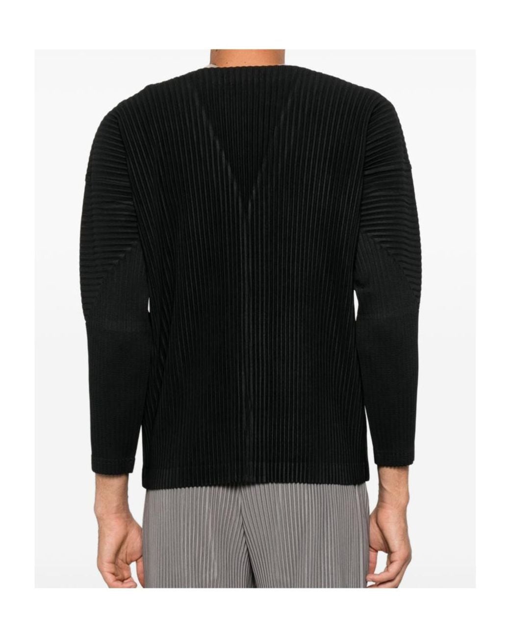 Homme Plissé Issey Miyake Black Long-Sleeved Shirt for men