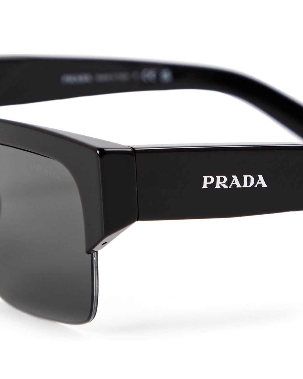 Prada White Semirimless Square Sunglasses for men