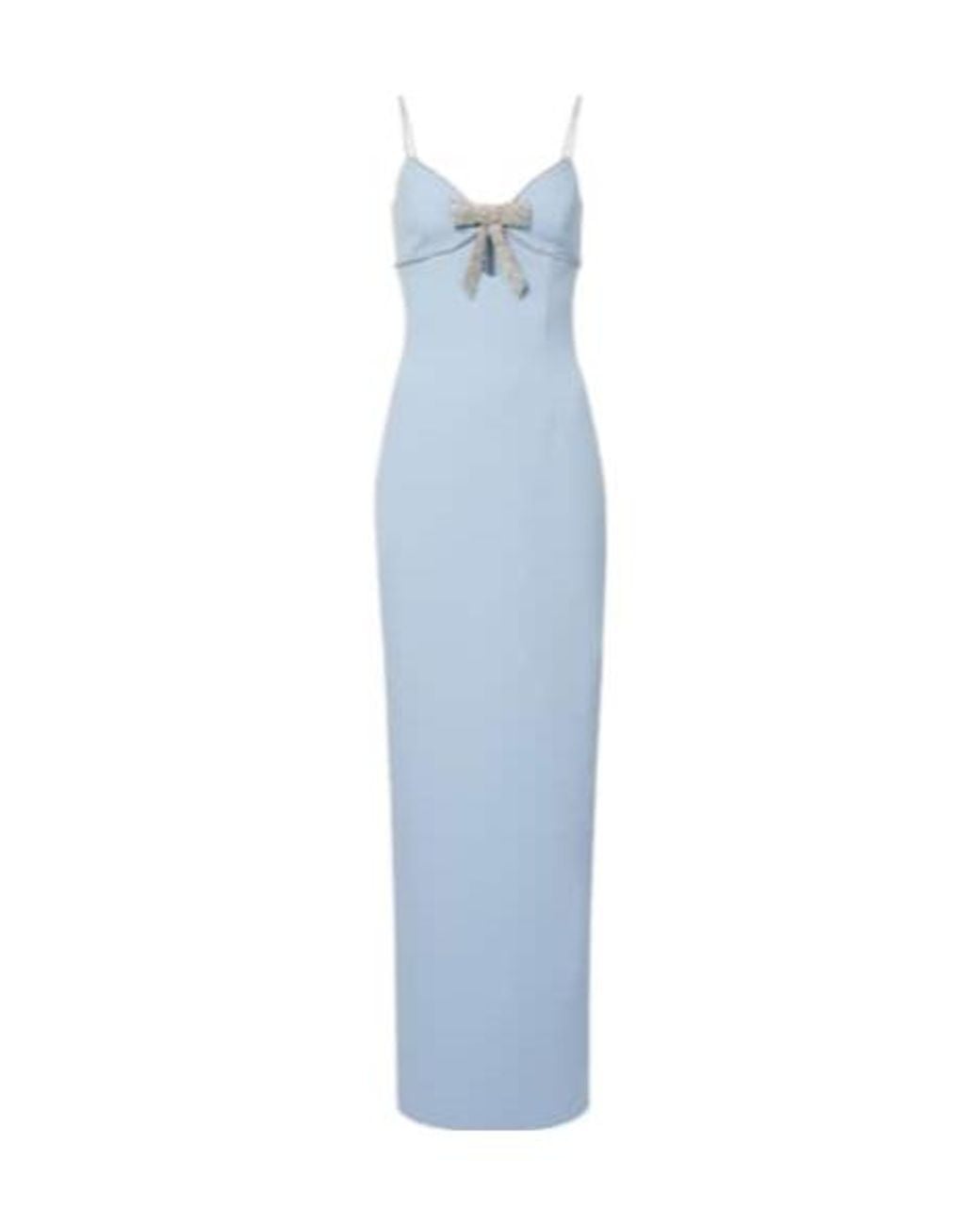 Rebecca Vallance Blue Bow-Detail Embellished Crêpe Gown