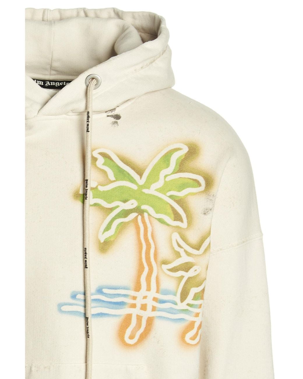 Palm Angels Metallic Graffiti-Printed Hoodie for men
