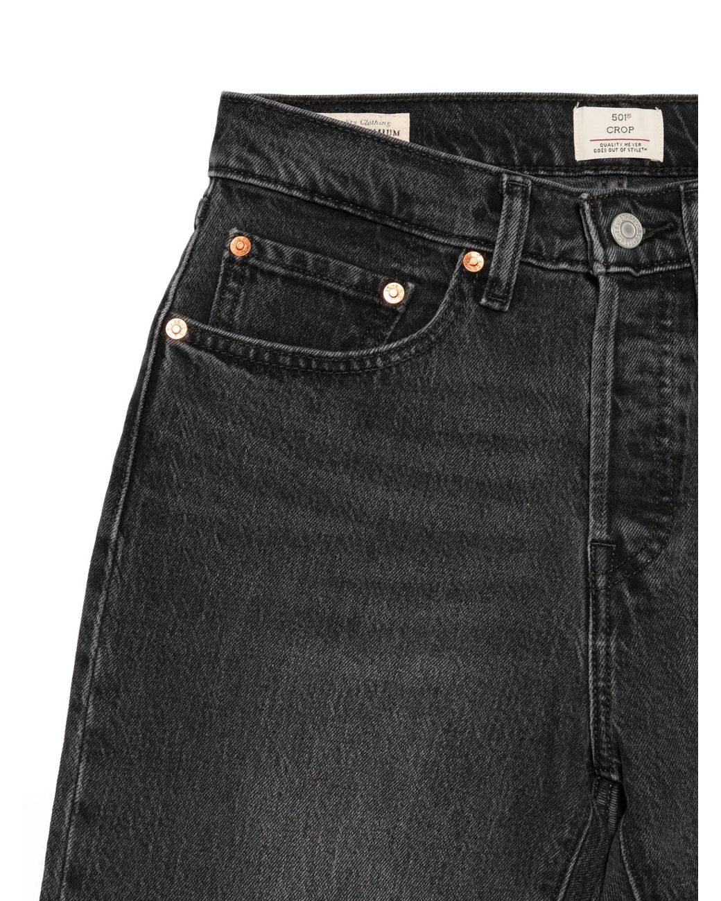 Levi's Gray 501 Original Cropped Jeans