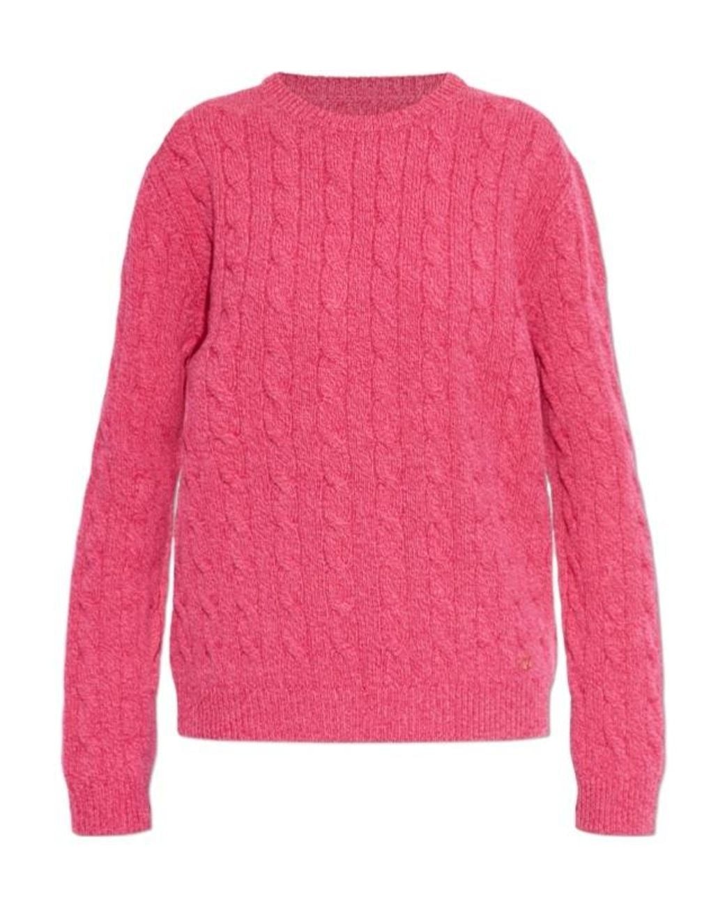 Valentino Pink Cable Knit Knitted Sweater