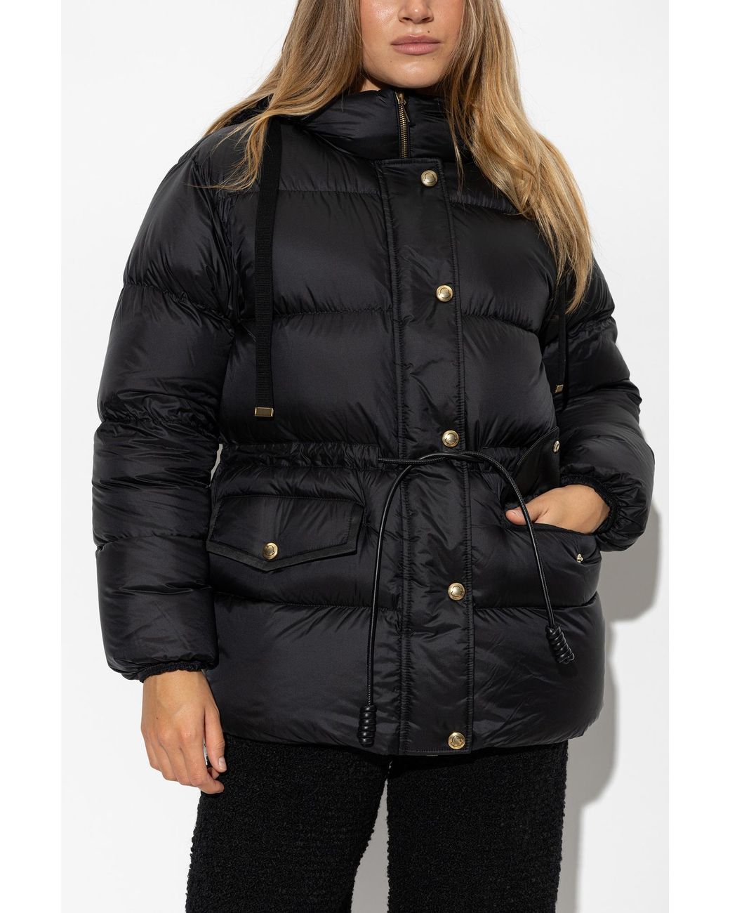 Moncler Black Diaphane Hooded Down Jacket