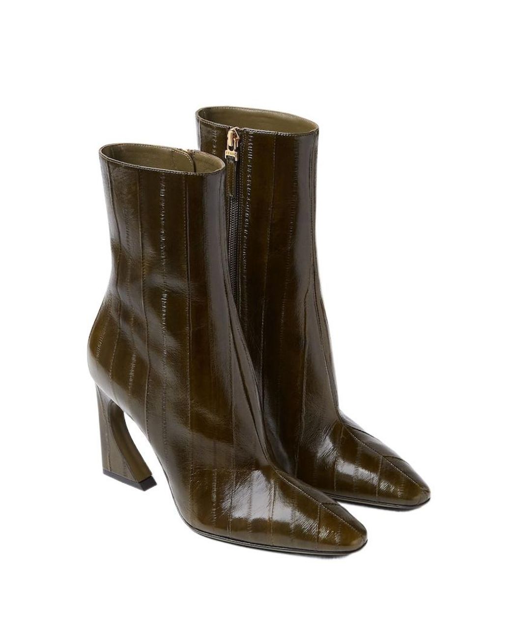 Fendi Brown Arco' Heeled Ankle Boots
