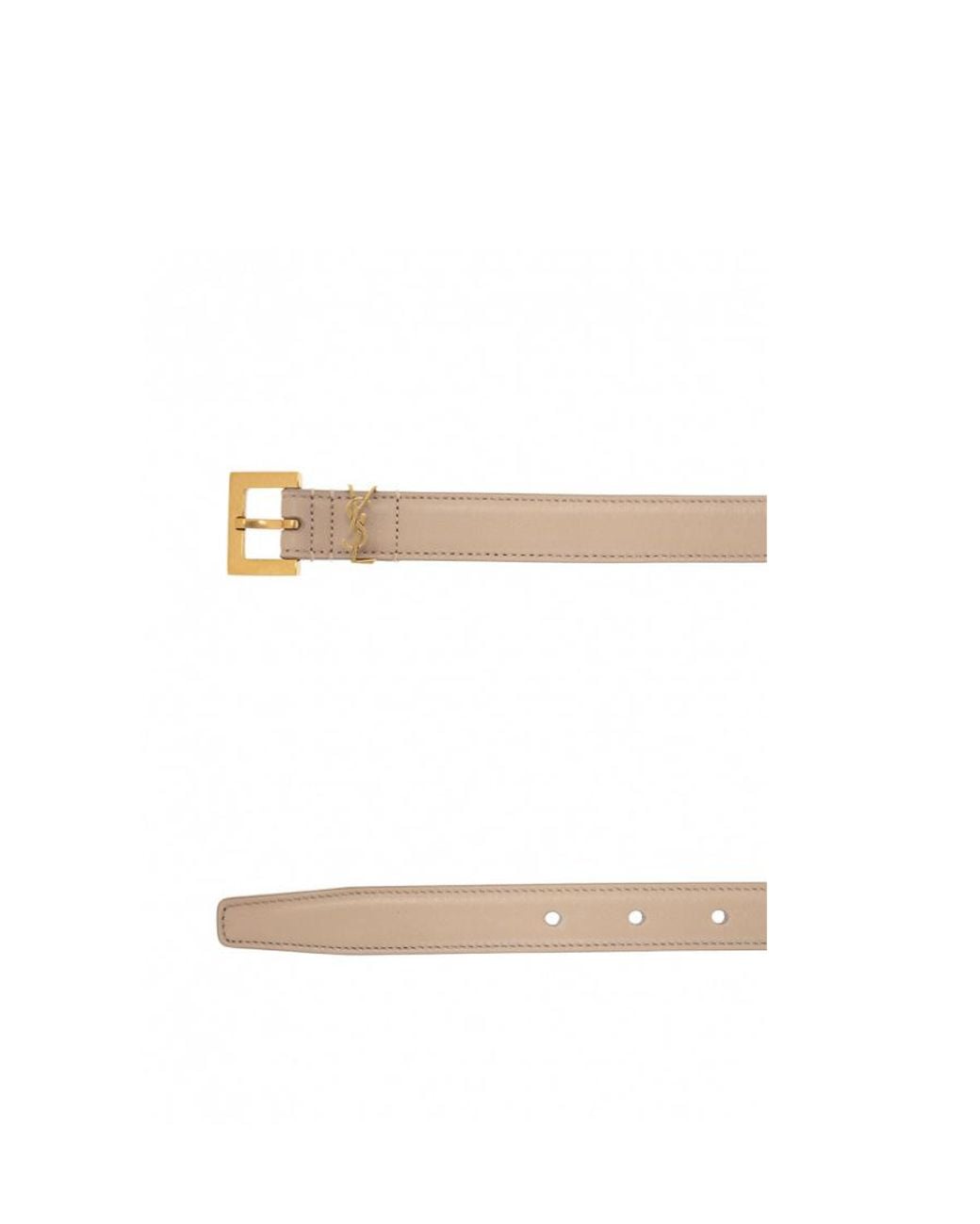 Saint Laurent White Pin Buckle Belt