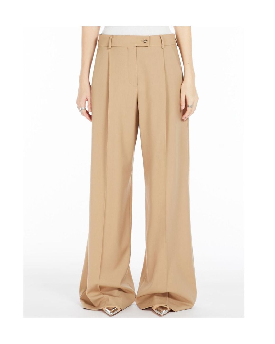 Sportmax Natural Vela Wide Leg Pants