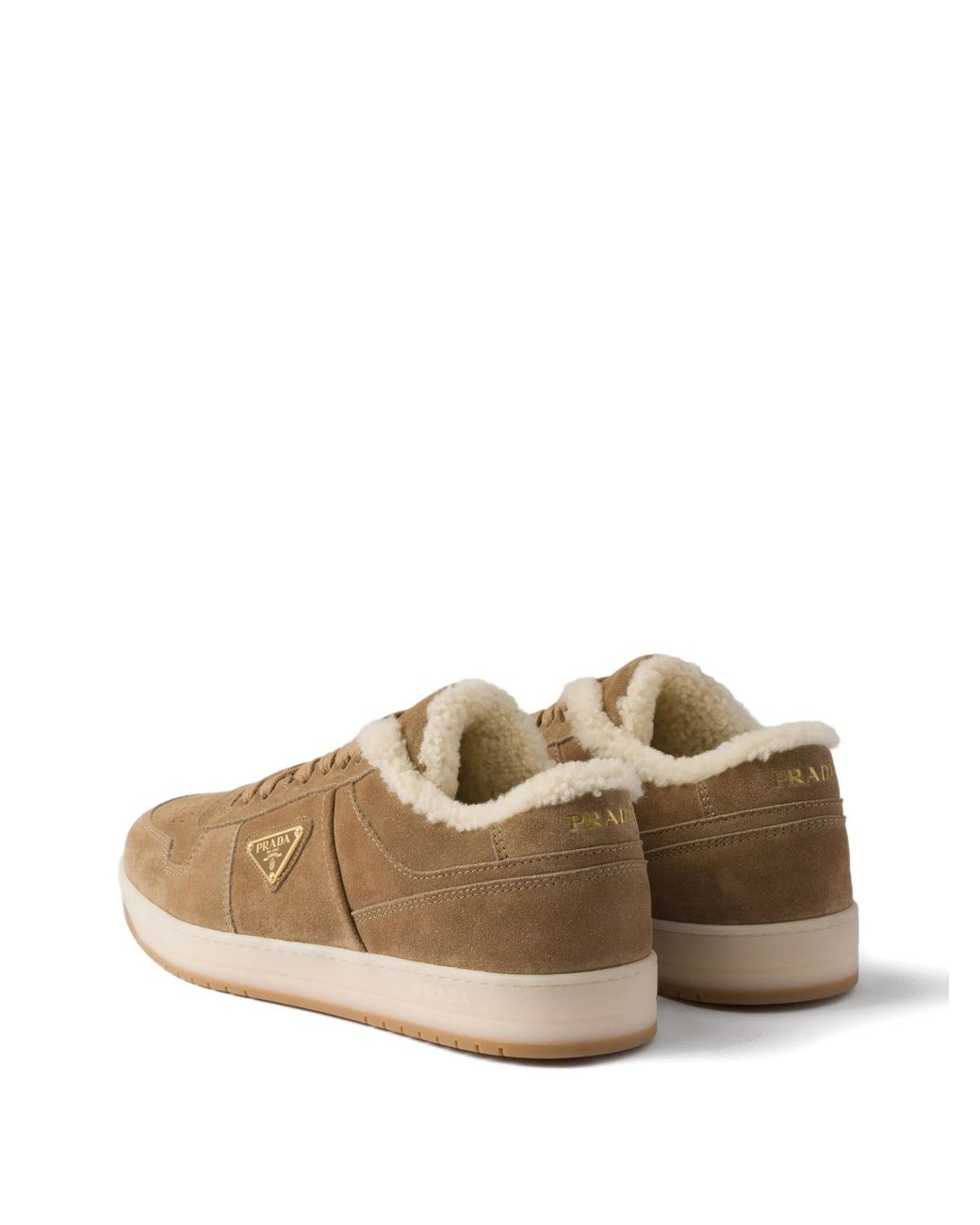 Prada Brown Downtown Suede Sneakers for men
