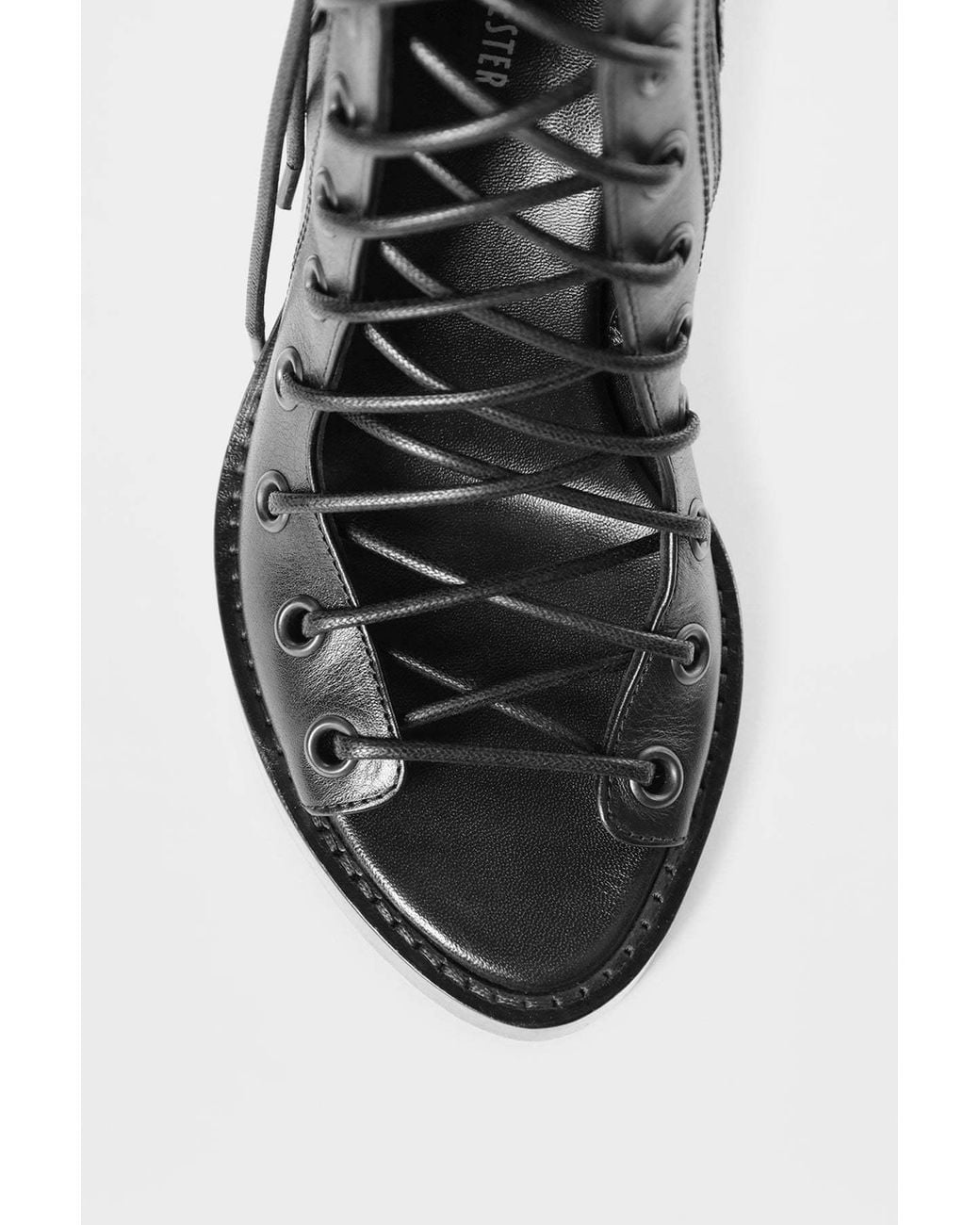 Ann Demeulemeester Bernardina Lace-Up Sandals in Black | Lyst