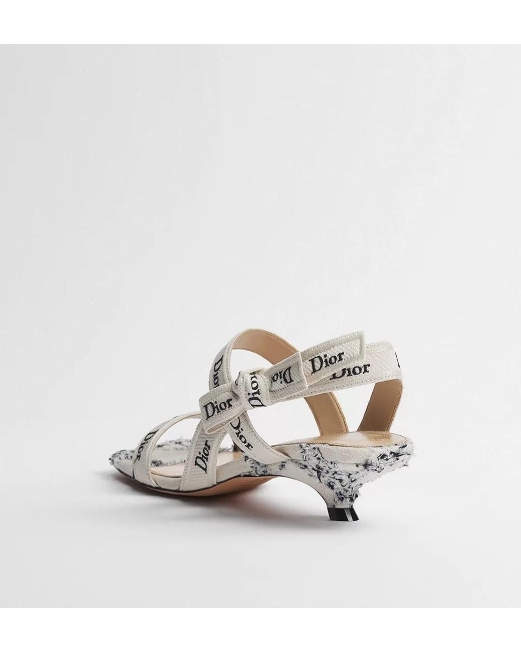 Dior White J'A Heeled Sandal With Straps