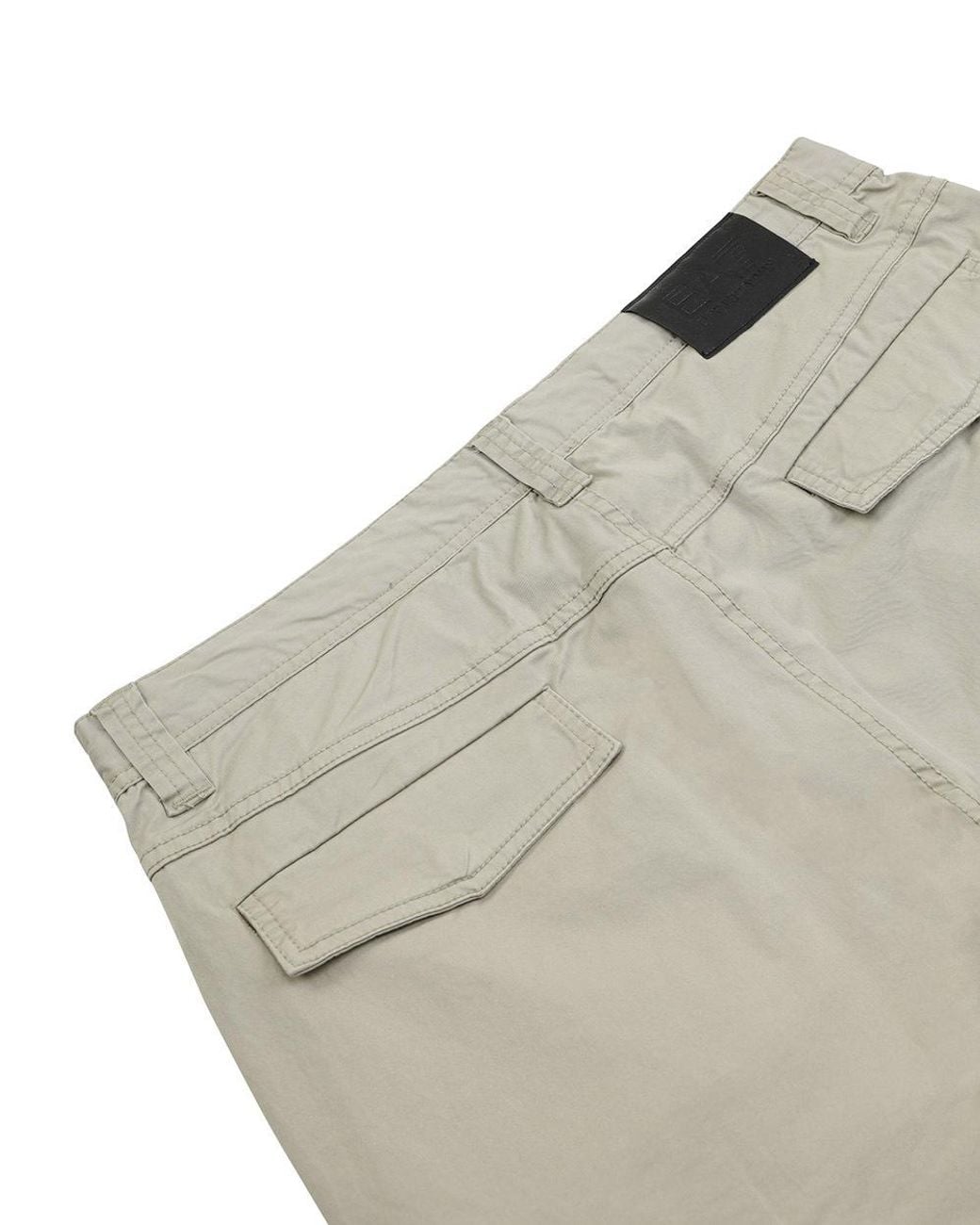 EA7 Gray Logo Patch Shorts for men