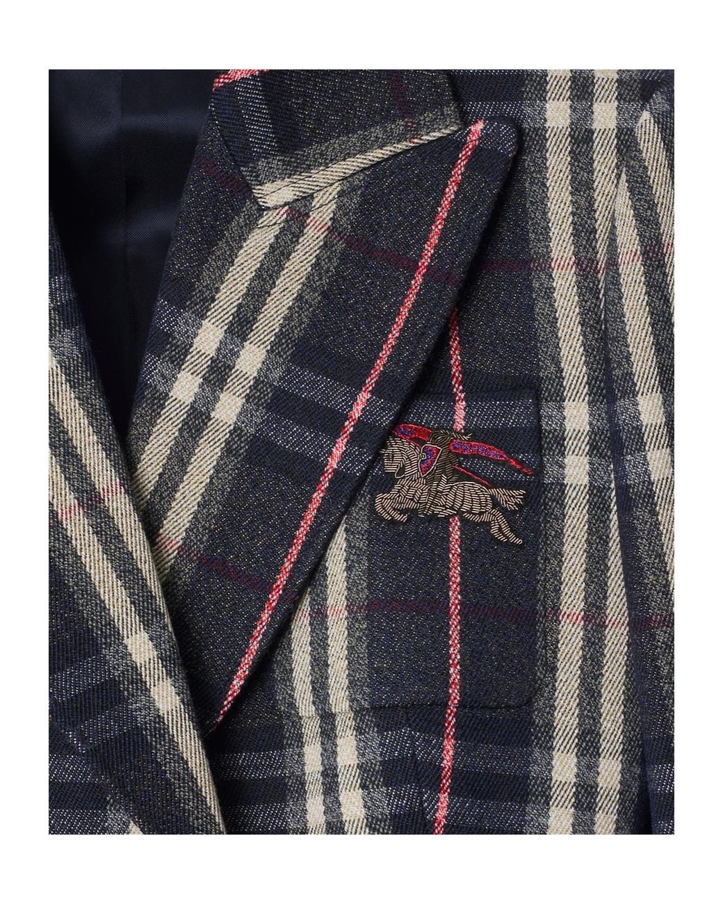 Burberry Black Check Equestrian-Knight Blazer