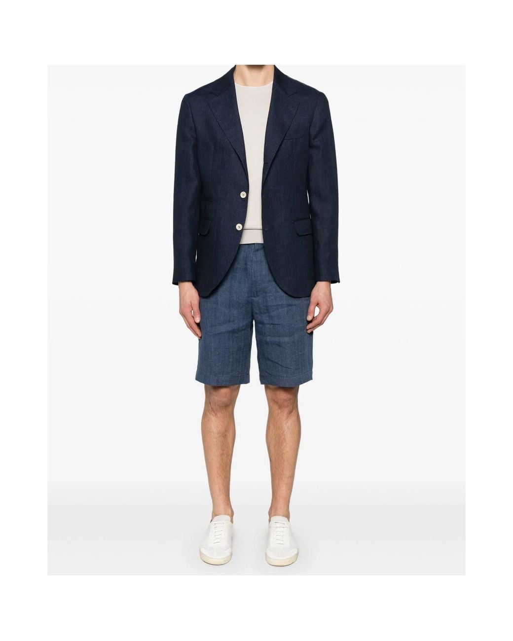 Brunello Cucinelli Black Long-Sleeved Suit Jacket for men