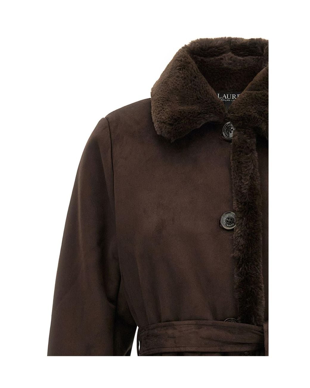 Ralph Lauren Brown Lauren Shea Belted Long Coat