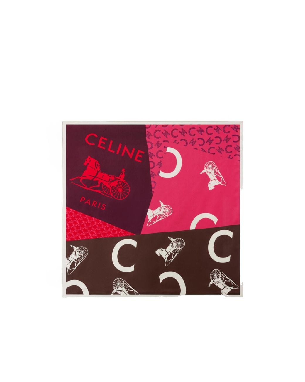 Céline Red Patched C Calèche Foulard, 90