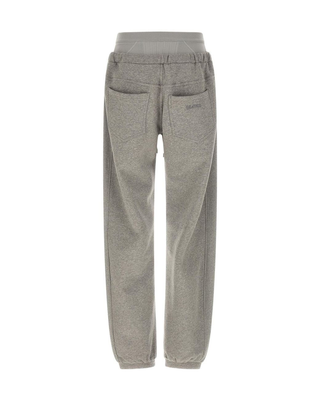 The Attico Gray Ribbed Insert Fleece Joggers