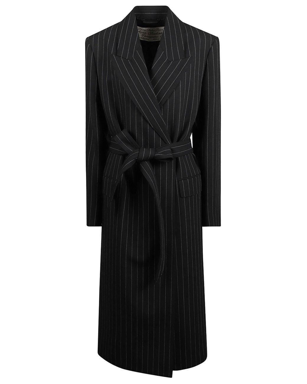Acne Black Peaked Lapel Trench Coat