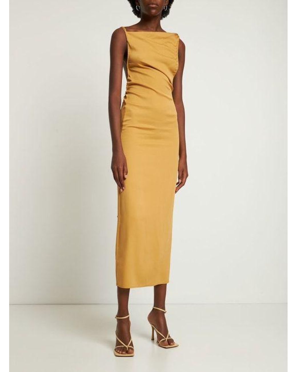 Christopher Esber Metallic Backless Dress With Draped Back