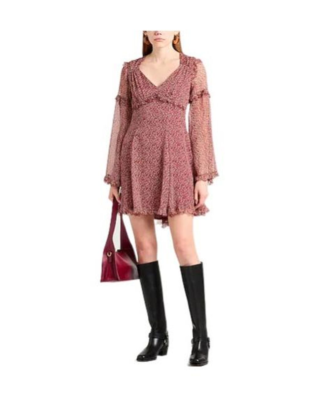 Weekend by Maxmara Red Floral Long-Sleeve Dress