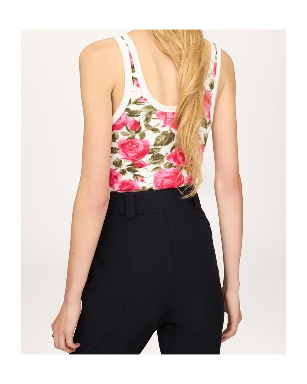 Chloé Pink Stretch Cotton Top With Floral Print