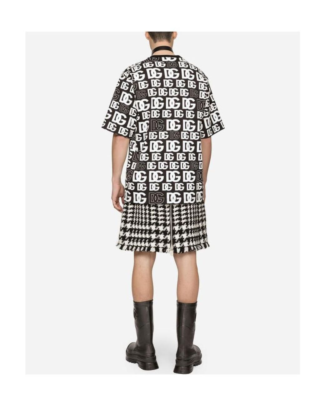 Dolce & Gabbana Black All-Over Dg Logo-Print T-Shirt for men