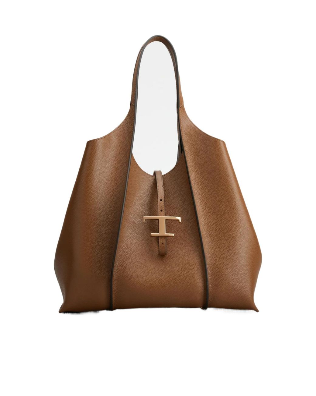 Tod's Brown T Timeless Medium Shopping Bag