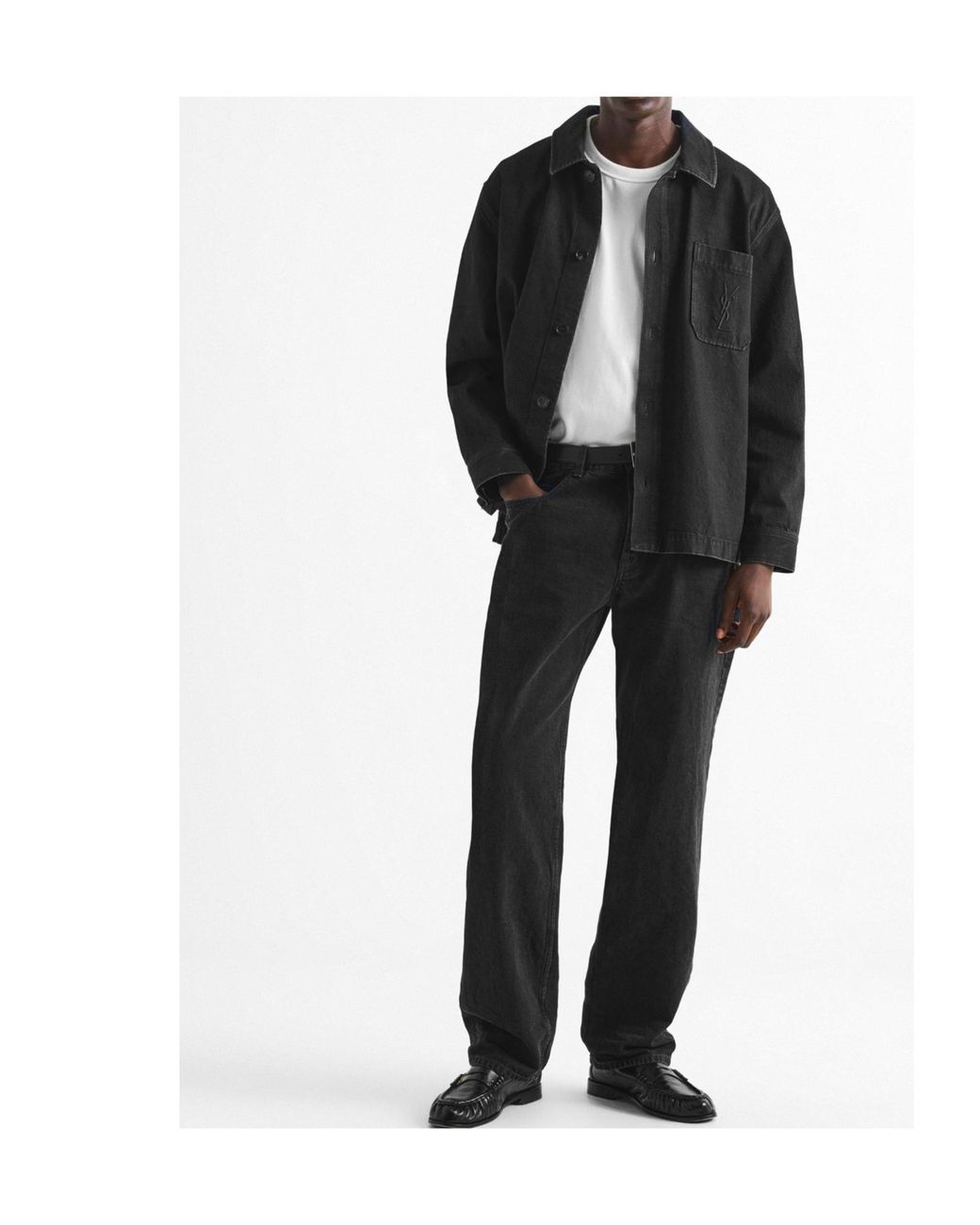 Saint Laurent Black Denim Shirtjacket for men