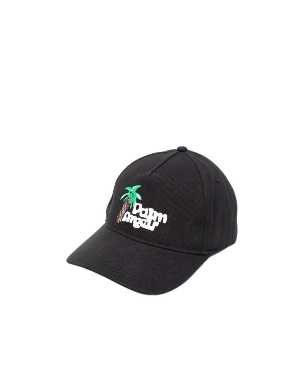 Palm Angels Black Logo Embroidered Baseball Cap for men