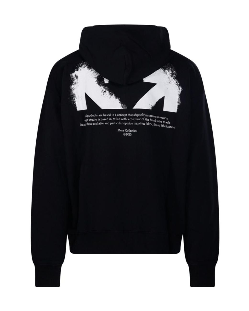 Off-White c/o Virgil Abloh Blue Logo Printed Drawstring Hoodie for men