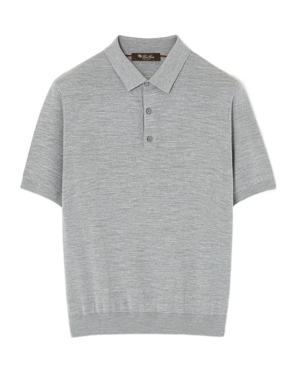 Loro Piana Gray Sottile Polo Shirt for men