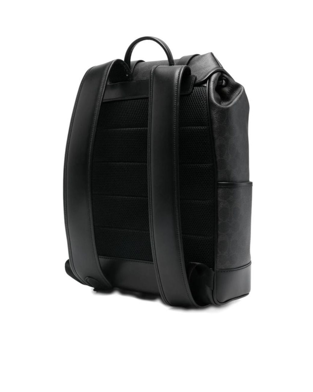 COACH Black Logo Backpack for men