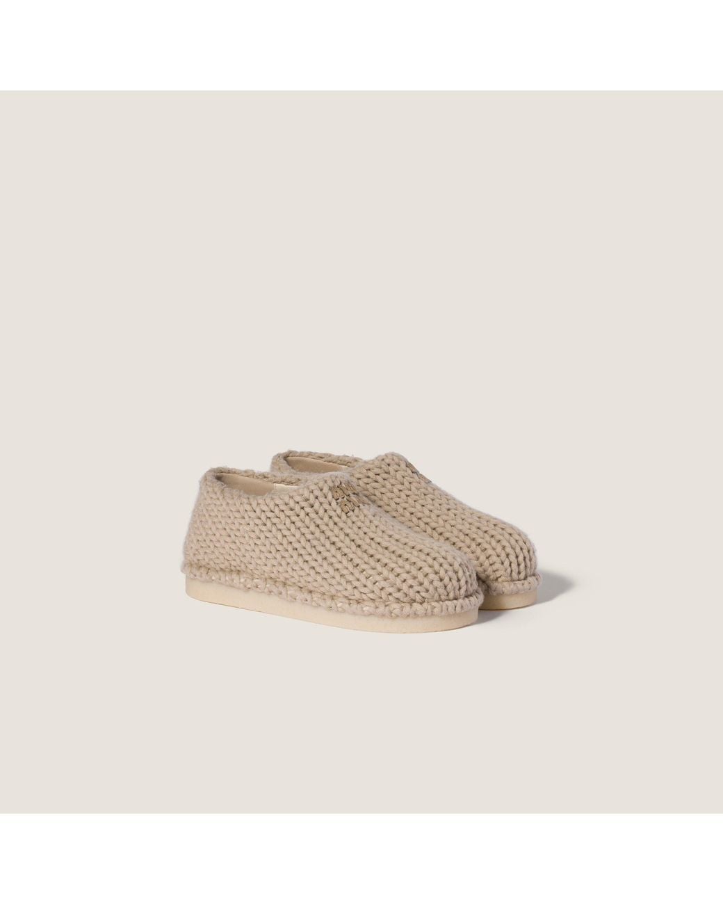 Miu Miu Brown Knit Mules