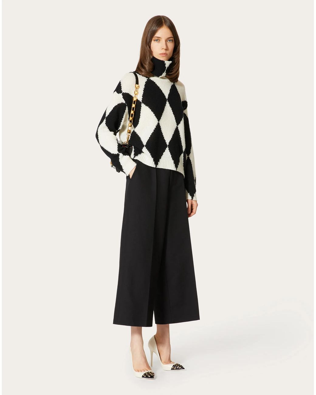 Valentino Black Straight-Leg Wool Trousers