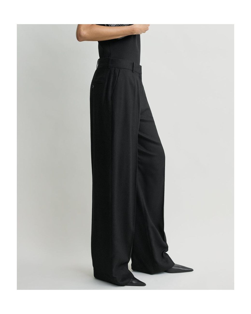 Totême  Black Totême Pleated Wide-Leg Pants