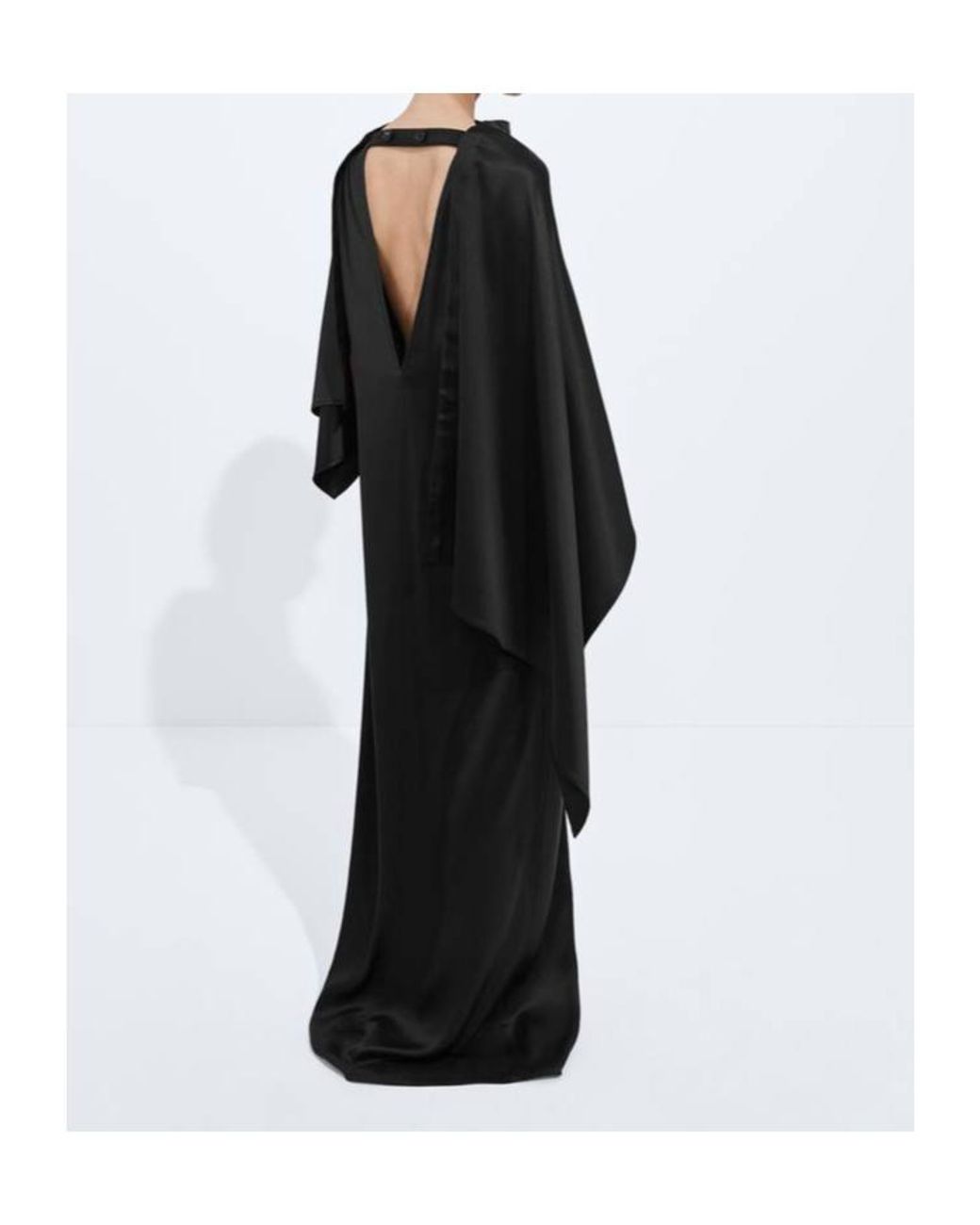 Bottega Veneta Black Fluid Silk Satin Dress