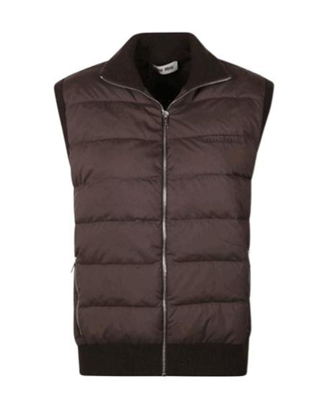 Miu Miu Brown Zip-Up Padded Gilet