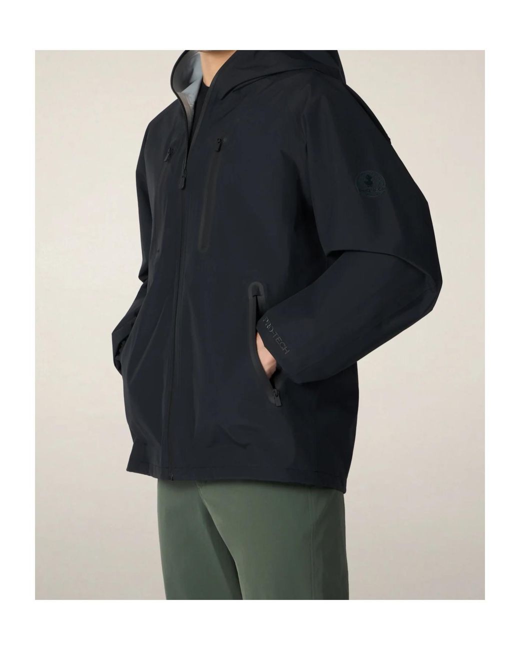 Save The Duck Blue Hooded Zip-Up Coat for men