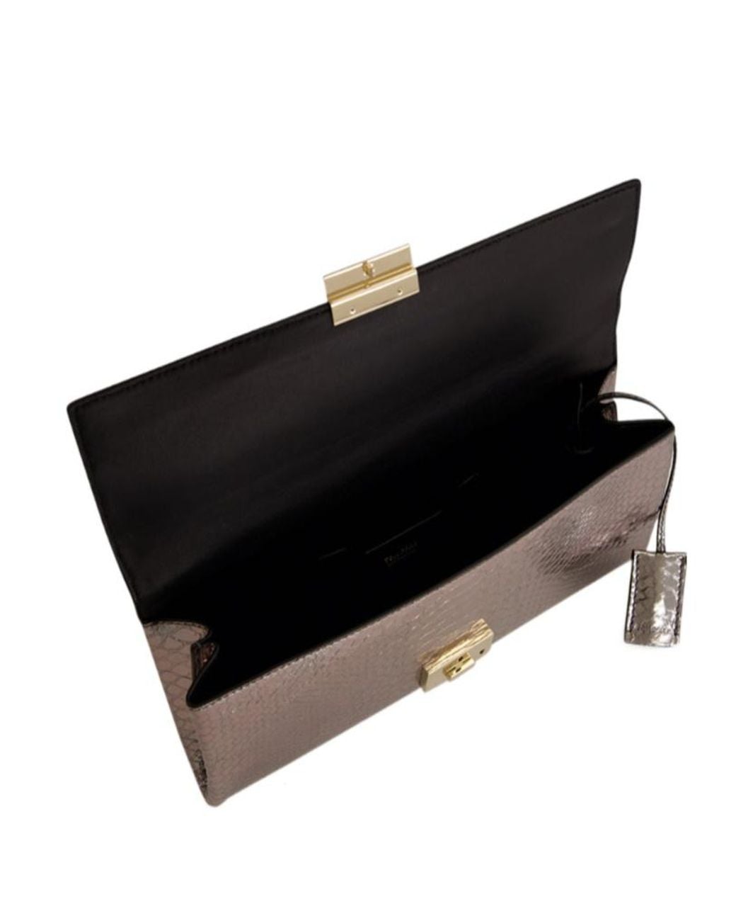 Tom Ford Gray Python-Effect Push-Lock Clutch Bag