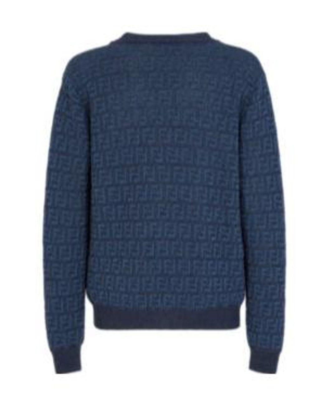 Fendi Blue Ff Motif Regular Fit Cardigan for men