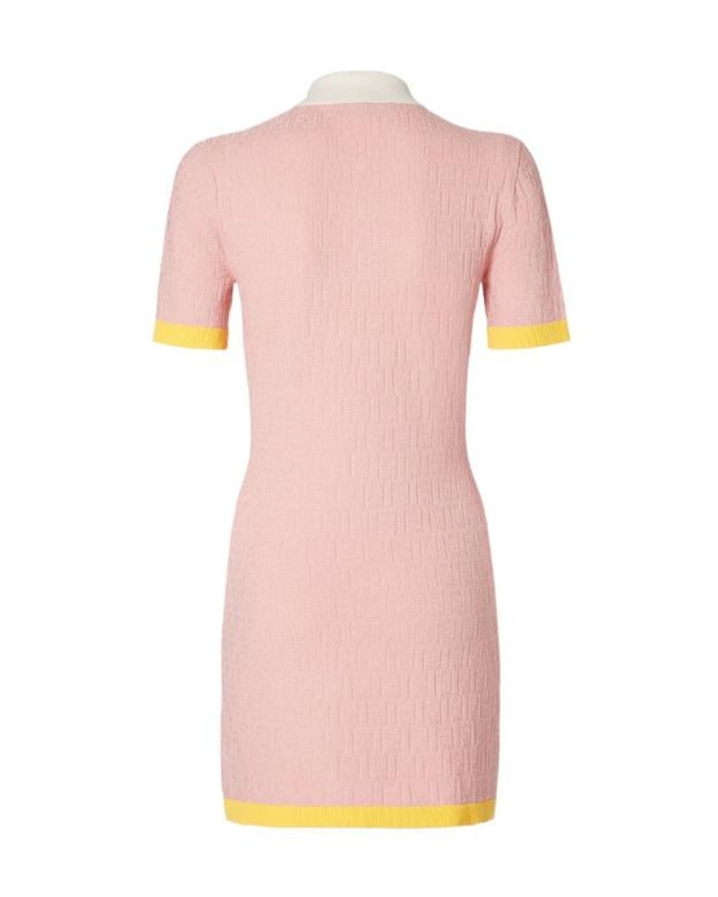 Fendi Pink Allover Ff Motif Short Sleeved Mini Dress