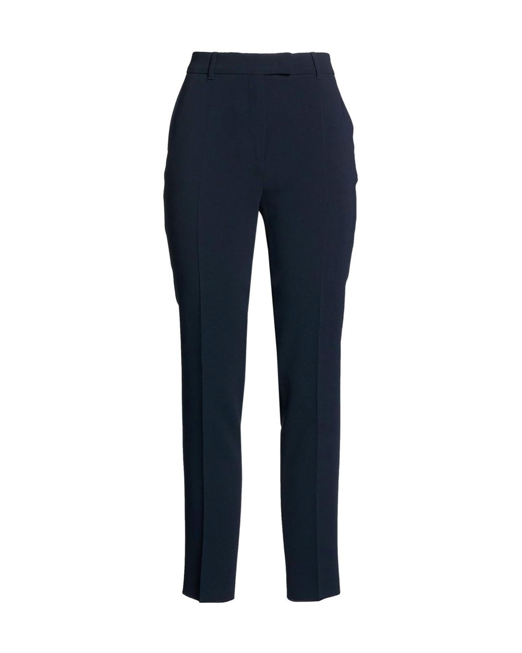 Max Mara Blue Solid-Color Straight-Leg Trousers