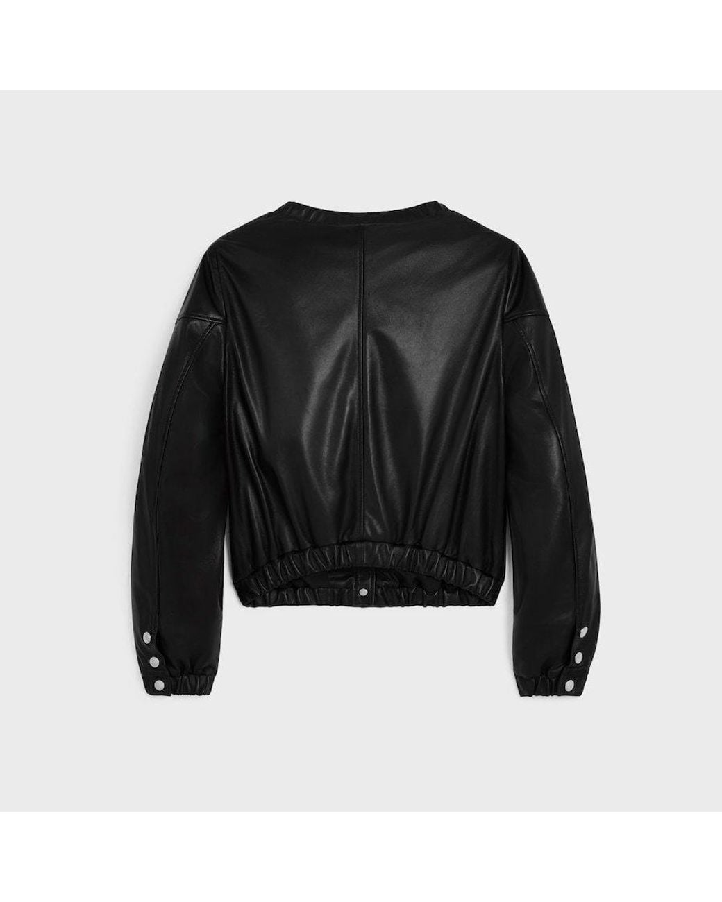 Céline Black Long-Sleeved Leather Jacket