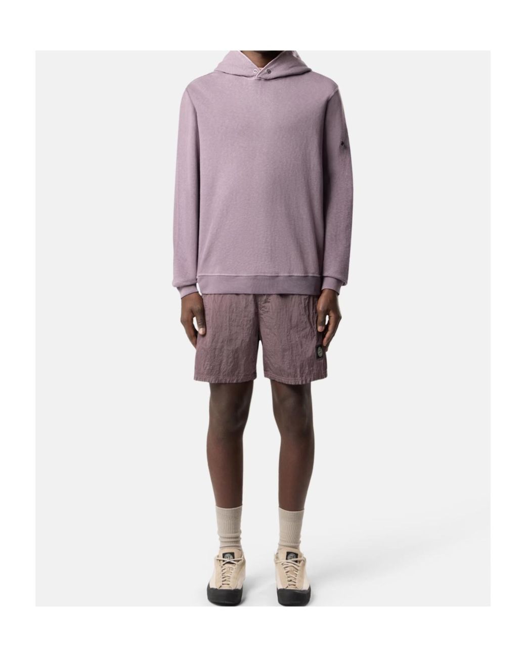 Stone Island Purple Logo Patch Swim Shorts for men