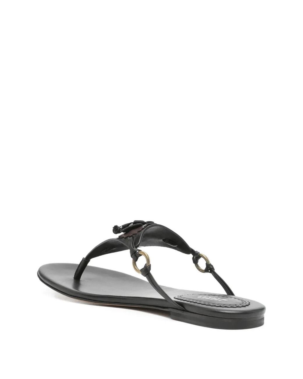 Isabel Marant Multicolor Elato Leather Flowers-Detail Flat Sandals