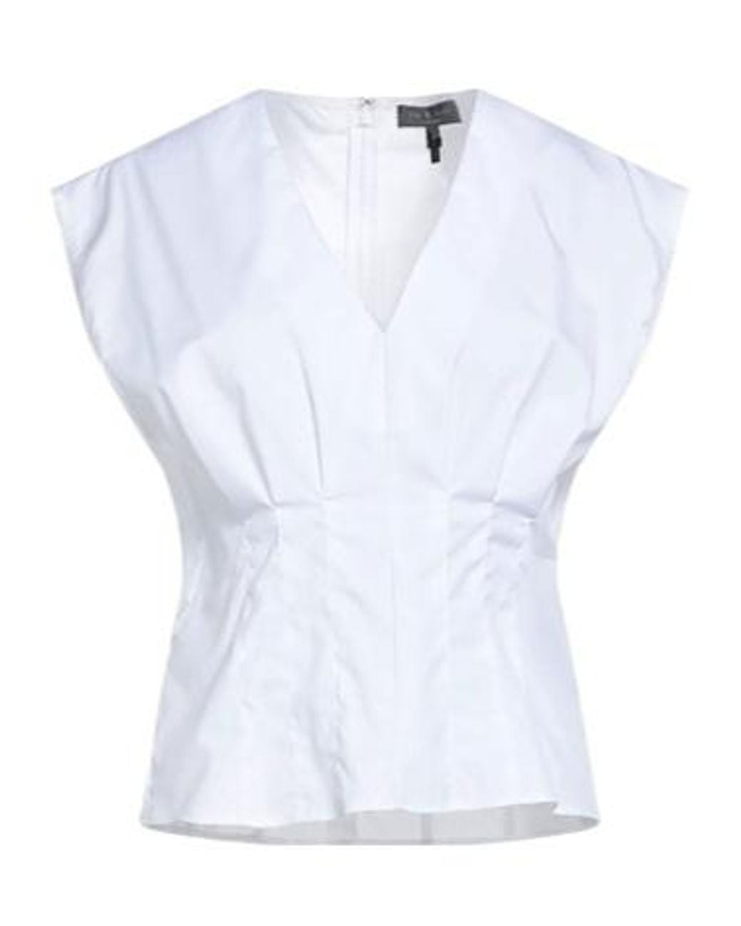 Rag & Bone White Sleeveless V-Neck Solid-Color Top