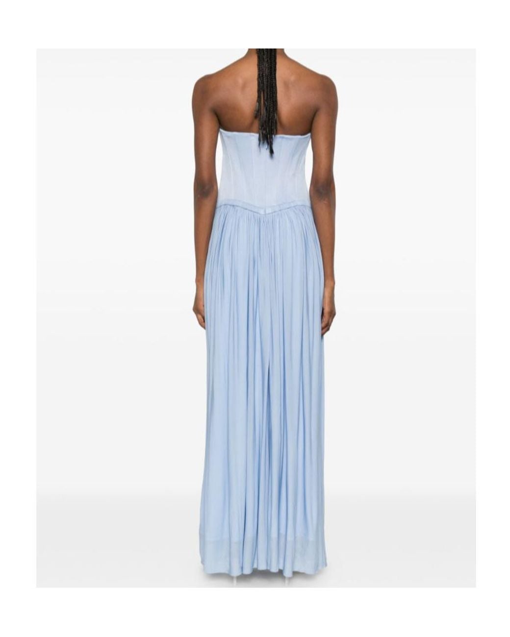 Jonathan Simkhai Blue Dress With Corset Details