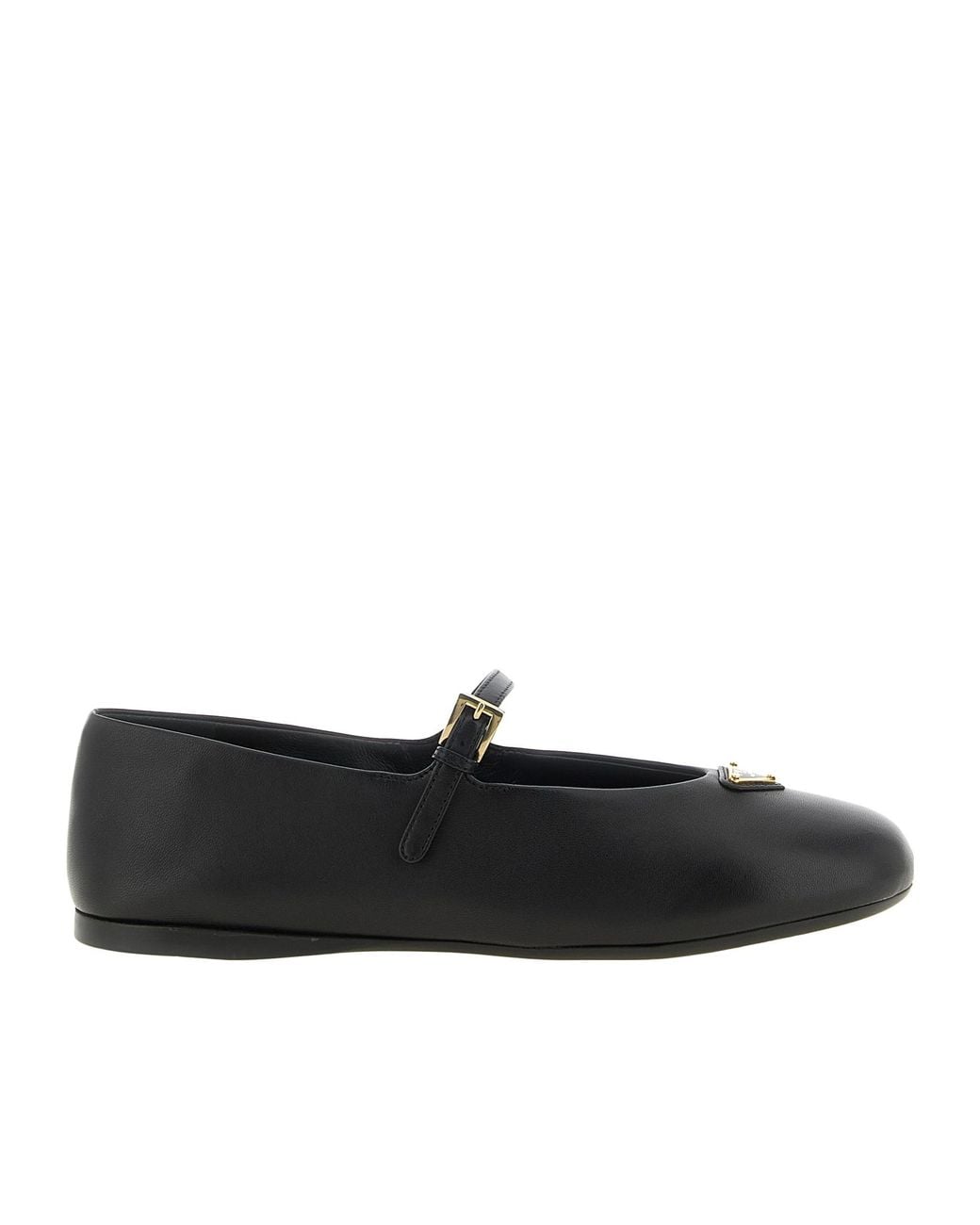 Prada Black Round-Toe Ballet Flats